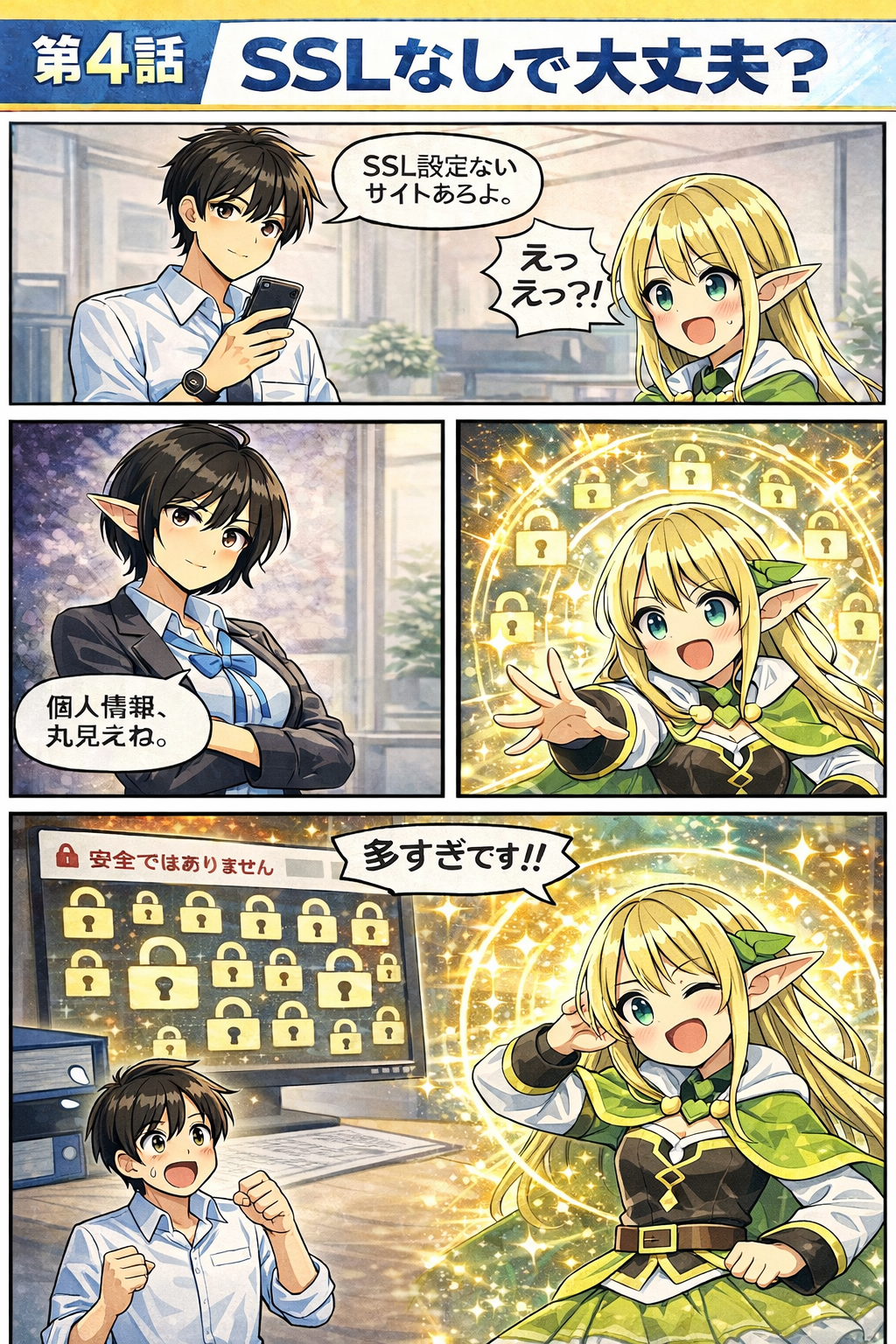 熊野テック4コマ第4話 SSLなしで大丈夫？