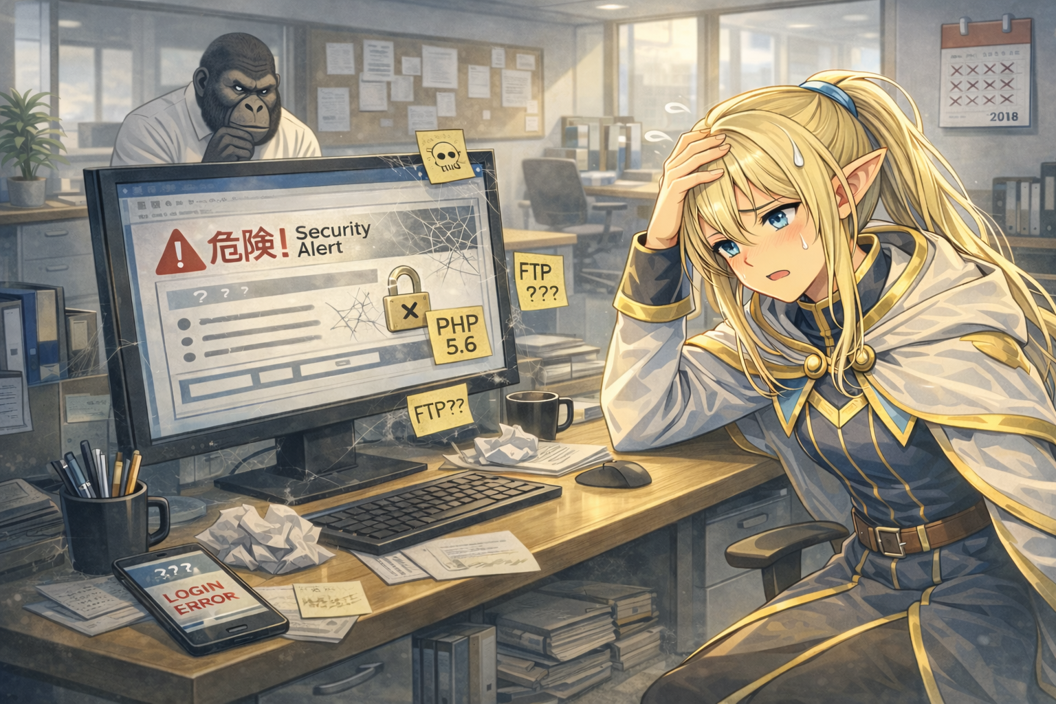 担当者退職で更新できないイメージ